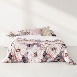 Funda Nórdica HappyFriday White Peonies Multicolor 155 x 220 cm