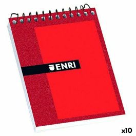 Bloc de Notas ENRI Rojo 80 Hojas 4 mm (10 Unidades) Bloc de Notas ENRI Rojo 80 Hojas 4 mm (10 Unidades)