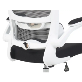 Q-connect Silla de Oficina Catania Ergonómica Malla Transpirable Ruedas Premium PU Negro Blanco Altura Ajustable 1230mm