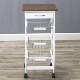 Inde Carrito Verdulero 3 Niveles Con Cajón Moblekit 38 cm Ancho x 15 cm Alto x 72 cm Largo