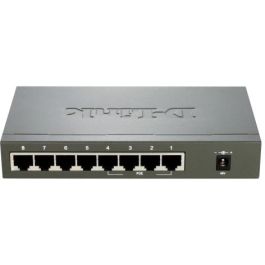 D-Link DES-1008PA Switch Fast Ethernet de 8 puertos | 4 puertos PoE Metálico No Administrado | Ideal para Redes Pequeñas