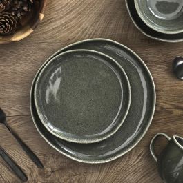Home Deco Factory Plato Llano Verde Colección Natural Diámetro 27 cm