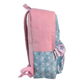Toybags Mochila Infantil Stitch Rosa Adaptable a Carro, Espaldera Acolchada y Pom-Pom, Textil, 30x24x8cm, +7 Años