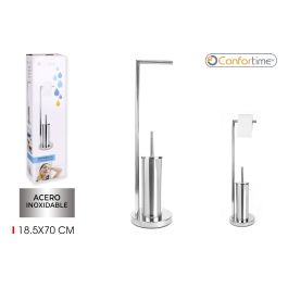 Confortime Portarrollos Papel WC Inoxidable con Escobilla, 20 x 10 x 67 cm (4 Unidades) Precio: 42.78999956. SKU: S2205786