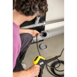 Karcher Desatascador de desagües de 7,5 m con juego de boquillas para limpieza y mantenimiento de tuberías