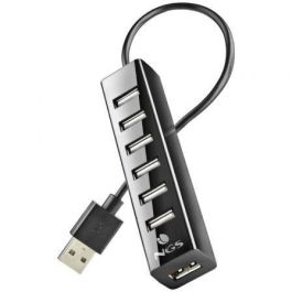 NGS IHUB7TINY Hub USB 2.0 de 7 Puertos con Alimentación Externa, Diseño Compacto para Múltiples Dispositivos, Velocidad 480 Mbps