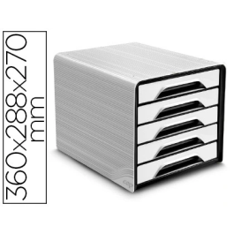 Cep Fichero Cajones Sobremesa 5 Cajones Blanco/Negro 360x288x270 mm Precio: 60.69000025. SKU: B1E3X4XBM7