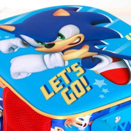 Mochila 3D con Ruedas Pequeña Go Sonic The Hedgehog - SEGA Azul