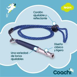 Coachi Silbato Profesional para Adiestramiento Canino, Tono Ajustable, Alto Volumen, Ligero, Compacto, Cordón Reflectante Azul Oscuro