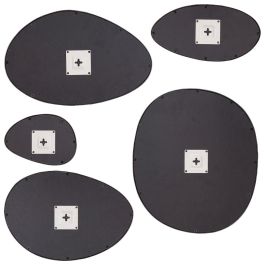 Home Deco Factory Juego de 5 Espejos Decorativos de Pared con Forma Orgánica Dorados de Vidrio y Poliestireno