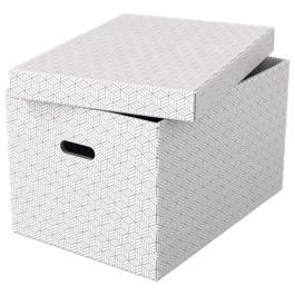 Esselte Caja de almacenamiento grande 510x355x305 mm pack de 3 unidades color blanco