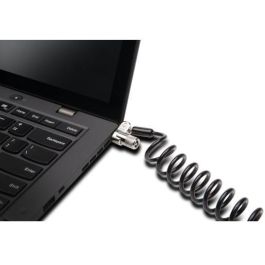 Kensington Candado de seguridad MicroSaver 2.0 para portátil con llave, cable de acero de 1,8m, Negro/Plata