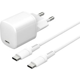 eSTUFF INFINITE PD 20W Cargador con Enchufe EU y Cable USB-C a USB-C de 1,5 m - Blanco
