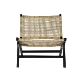 Sillón DKD Home Decor Negro Natural Madera Teca 65 x 78 x 68 cm