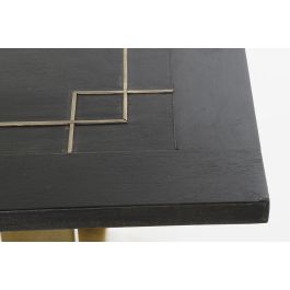 DKD Home Decor Mesa Comedor Moderna Colección Gold Dark de Mango y Metal Negro y Dorado 180x89x75 cm Desmontable