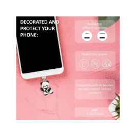 Wondee Charm Protector Funny Tipo C Panda para Conector USB-C - Tapón Decorativo Anti Polvo para Móvil