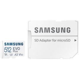 Samsung MB-MC512KA/EU Tarjeta de Memoria MicroSDXC EVO Plus 512GB, 130MB/s U3 V30 A2 para 4K, Móviles y Consolas, Resistente.