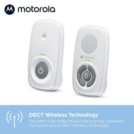 Motorola MOT5055374709993 Monitor de Audio para Bebés AM21 con Alcance 300m, Color Blanco
