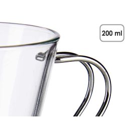 Taza Vidrio Con Asa Metal 200 Ml Cafe Con Leche Vivalto 11X9CM (72 Unidades) Taza Vidrio Con Asa Metal 200 Ml Cafe Con Leche Vivalto 11X9CM (72 Unidades)