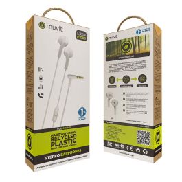 muvit for change auriculares estéreo E56 3.5mm blancos