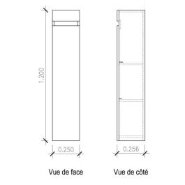LUNA Columna de baño L 25 cm - Gris mate LUNA Columna de baño L 25 cm - Gris mate