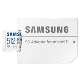 Samsung MB-MC512KA/EU Tarjeta de Memoria MicroSDXC EVO Plus 512GB, 130MB/s U3 V30 A2 para 4K, Móviles y Consolas, Resistente.
