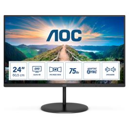 AOC Q24V4EA Monitor 23.8" / 60.5cm QHD 2K IPS (2560x1440, 75Hz, 4ms, HDMI/DP, Altavoces, Sin Marco) - Negro Precio: 160.49999988. SKU: S7807033