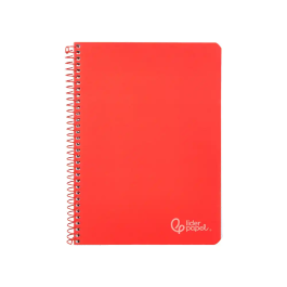 Liderpapel Cuaderno Espiral A4 Witty Tapa Dura 80 Hojas 90gr Pauta 3,5mm con Margen Color Rojo