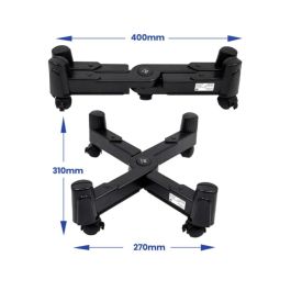 Ewent EW1292 Soporte CPU Plegable con Ruedas para Torre PC Ajustable Universal con Freno - Negro
