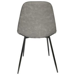 Home Deco Factory Silla Gris Amber - Respaldo de Madera Contraplacada, Asiento de Plástico PU, Estilo Industrial