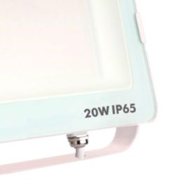 Silver Foco Proyector Led 20W 3000K IP65 Aluminio + Cristal, Luz Cálida, 1600 lm, A+