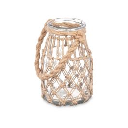 Giftdecor Portavela de Vidrio con Cuerda Natural, Transparente, 16x21x14 cm (6 Unidades) Giftdecor Portavela de Vidrio con Cuerda Natural, Transparente, 16x21x14 cm (6 Unidades)
