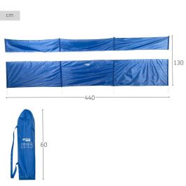 Carpa para Playa Aktive Poliéster 440 x 130 x 1,9 cm