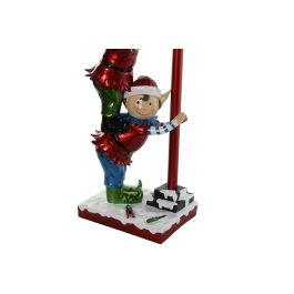 DKD Home Decor Figura Navidad Tradicional Farola elfo Multicolor Resina LED 28.5 x 81 x 35 cm