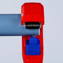 Knipex 90 23 01 BK Cortatubos para Plástico y Acero, Diámetro de Corte hasta 50 mm, Color Azul/Rojo