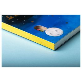 El Principito Cuaderno A5 Apaisado Le Petit Prince con El Principito y el Zorro, 120 Hojas Sin Pautar, Color Azul