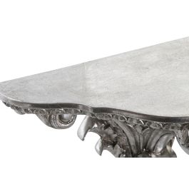 DKD Home Decor Repisa Neoclásica Plateada de Resina - Estante Decorativo de Pared para Salón o Dormitorio - 17 x 21 x 37.5 cm