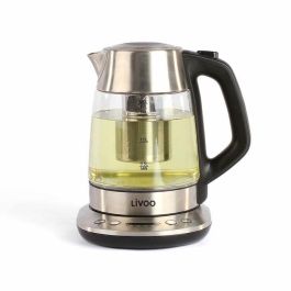 Livoo DOD165 Hervidor Eléctrico Inalámbrico, Temperatura Ajustable 40-100°C, Mantener Calor, Infusor de Té Extraíble, Apagado Automático - Gris