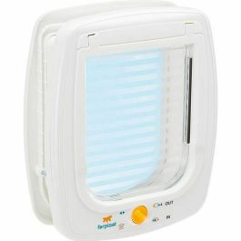 FERPLAST Swing Columpio de Plástico con Solapa 4 Posiciones de Cierre Blanco 26.2x10.2x31.2 cm para Gatos Grandes y Perros Pequeños