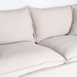 Sofá 3 Plazas Crema Tejido 221 X 103 X 72 cm