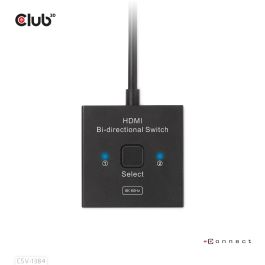 Club 3D CSV-1384 Switch HDMI 2-in-1 Bidireccional 8K60Hz/4K120Hz UHD Negro
