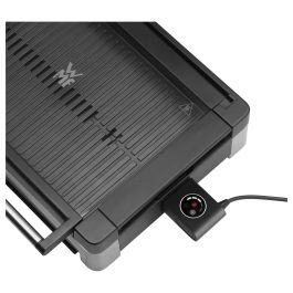 WMF Lono Tischgrill 0415430011 - Parrilla de Mesa Rectangular, Acero Inoxidable Negro, Aluminio, 2200 W, 600 x 413 mm, con Sensor y Bandeja