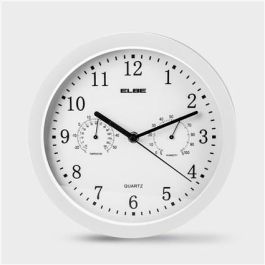 Reloj De Pared Temperatura Y Humedad 25Cm Blanco ELBE RP-2005-B