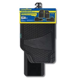 Abc GOD9016 Alfombra de Goma Negra para Coche, 4 Piezas, con Diseño Panal