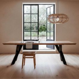 Mesa Comedor Natural Madera-Hierro Salón 240 X 100 X 76 cm Precio: 838.50000047. SKU: B1DKZVVRJS