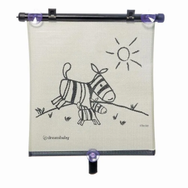 Dreambaby DRE9312742402389 Estor Enrollable para Ventana de Coche Doble Cara Estampado Cebra y Tigre Ajustable 2 Unidades