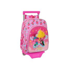 Mochila Escolar con Ruedas Trolls Rosa 26 x 34 x 11 cm