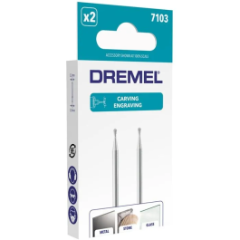 Dremel Lote 2 Puntas Diamante 2 mm para Trabajos Precisos y Finos, Grabado, Retoque y Acabado en Materiales Duros 7103