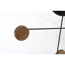 DKD Home Decor Decoración Pared Colonial Alika Metal Espejo Marrón Negro 4x40x57 cm (4 Unidades)