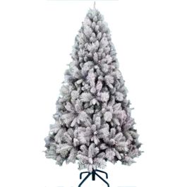 DKD Home Decor Árbol de Navidad Alpina Verde Nevado 180 cm con 772 Ramas, Luces LED Cálidas y Base Metálica